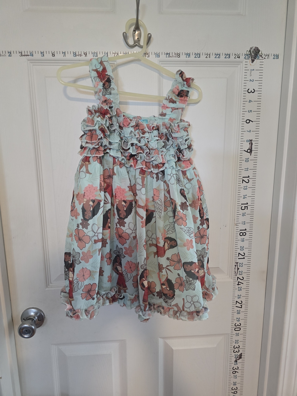 Disney Mint and Coral Floral Ruffle Dress